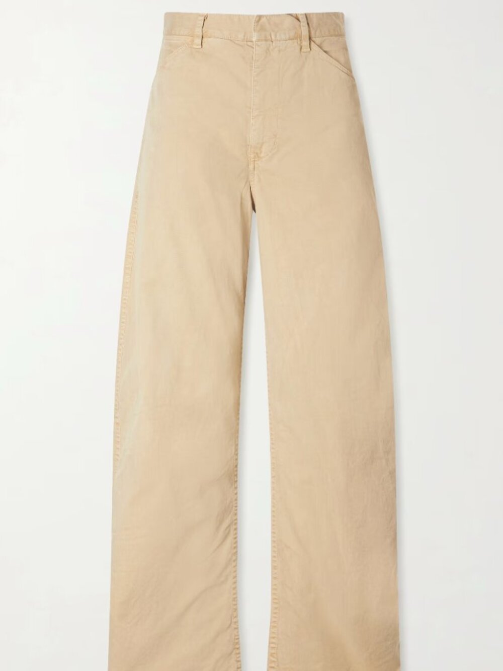 NILI LOTAN Tribeca brushed cotton-blend twill barrel-leg pants